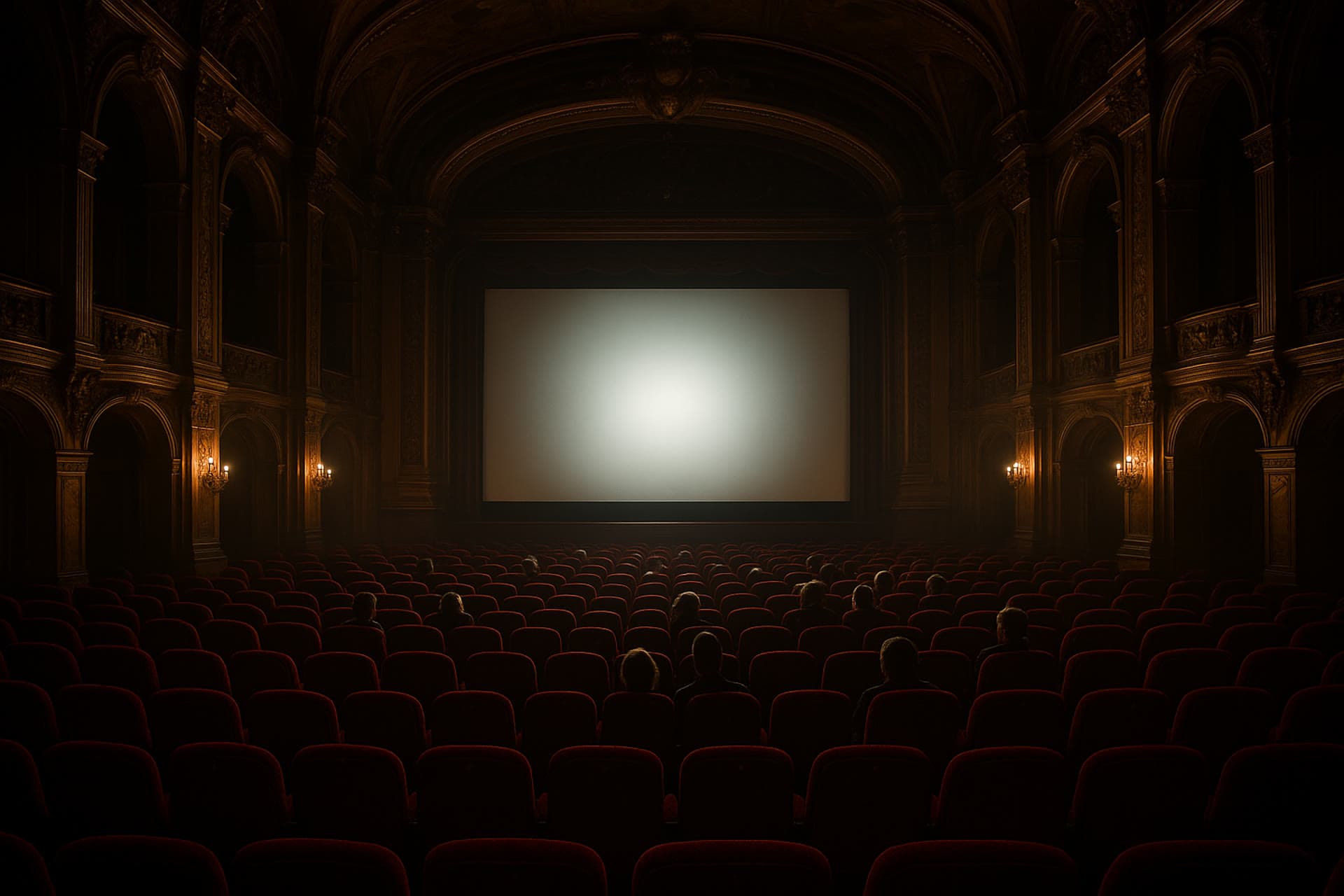 Cinema interior with elegant seating